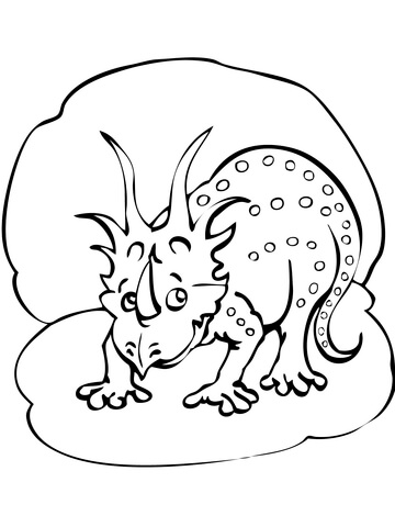 Funny Styracosaurus Dino Coloring Page